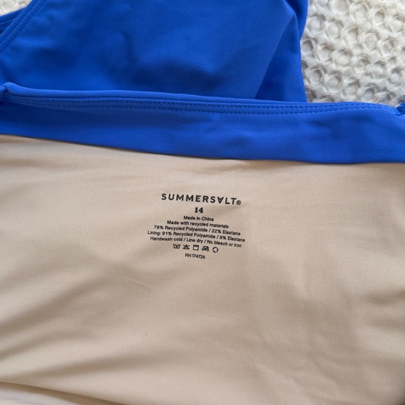 Summersalt One Piece Size 14 The Ruched Backflip in Blue Azure - Picture 7 of 7